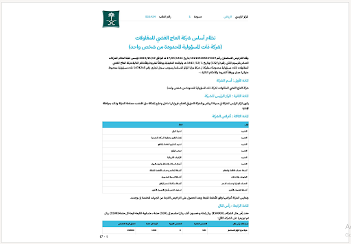 عقد التأسيس - رأس المال 150 ألف