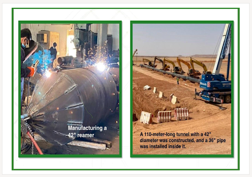 عمليات توسيع وحفر النفق الصخري قطر 42 بوصة